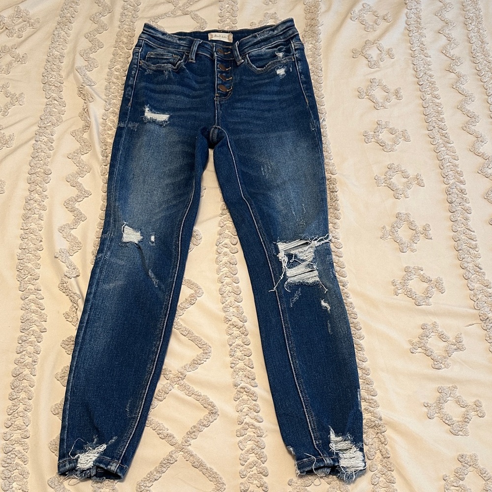 Altar'd State Blue Skinny Distressed Jeans